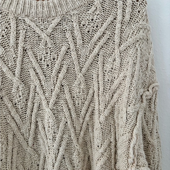 Free People Sweater Tunic Isla Cable Cream - Picture 4 of 9